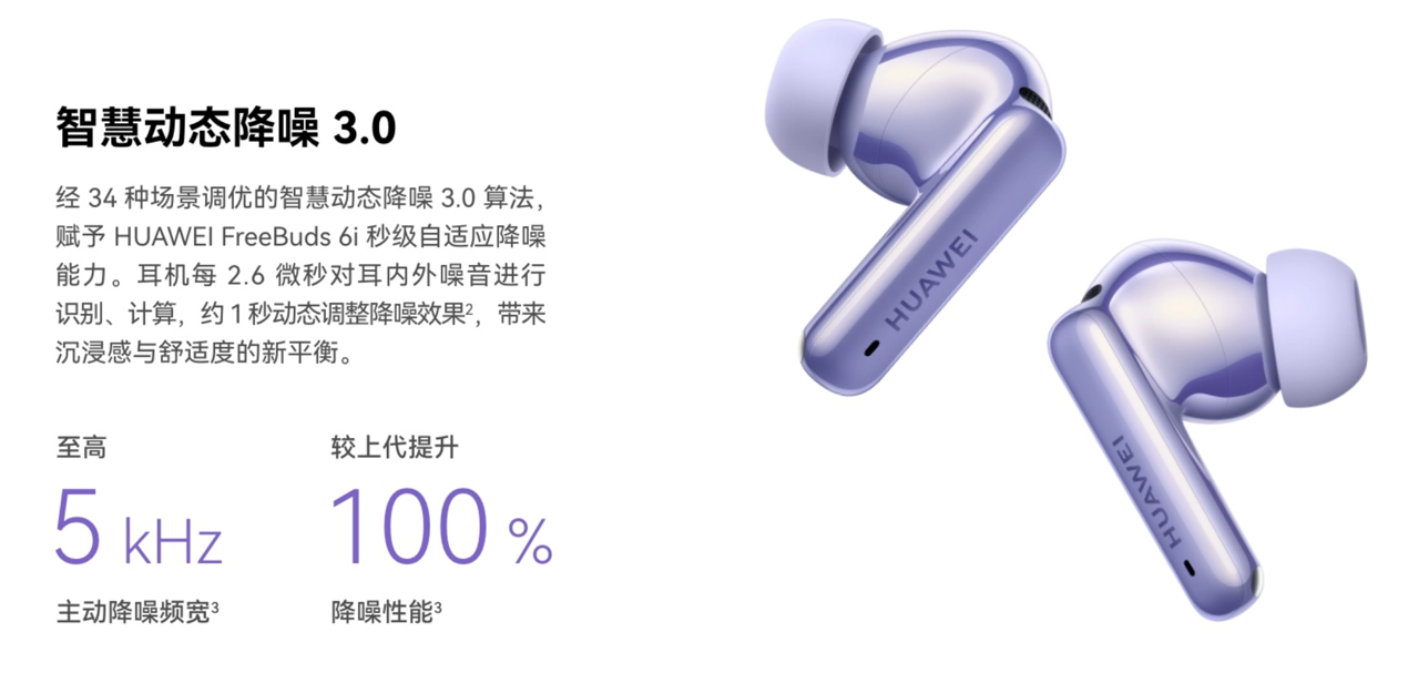 带来TWS耳机降噪能力全新评价维度：平均降噪深度爱游戏app体育华为发布FreeBuds 6i(图3)